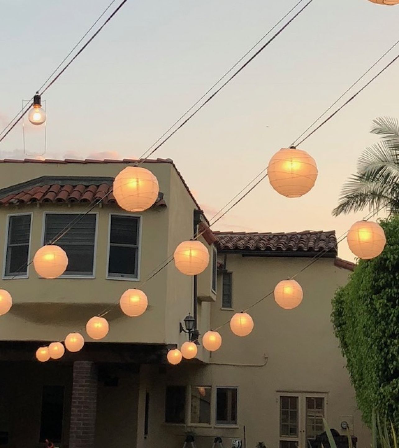 Customer photo review of 10" White Round Paper Lantern, Crisscross Ribbing, Chinese Hanging Wedding & Party Decoration