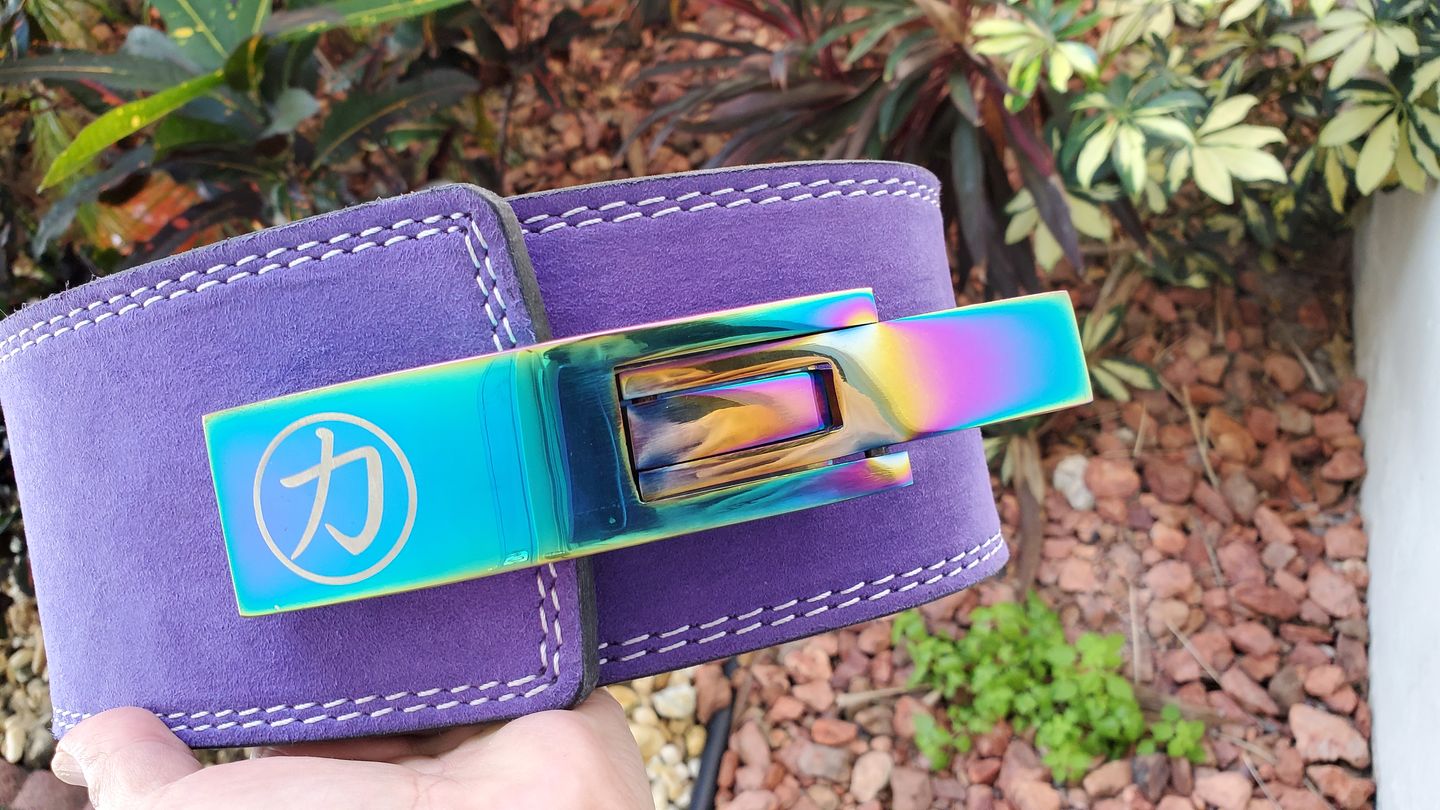 Customer photo review of Strength Shop Steel Lever Buckle - Multi Color w/lifetime warranty