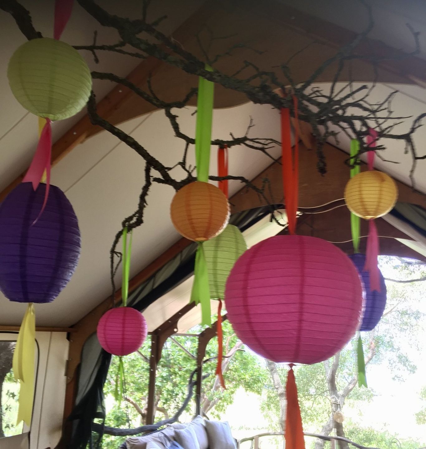 Customer photo review of 12" Fuchsia / Hot Pink Round Paper Lantern, Even Ribbing, Chinese Hanging Wedding & Party Decoration