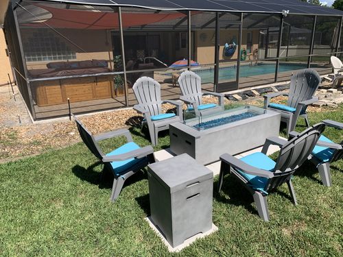 Customer photo review of 20-Pound Propane Tank Hideaway for Fire Tables - Gray