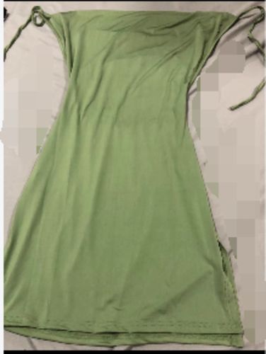 Customer photo review of Drape Neck Open Back Side Slit Party Dress