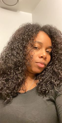 Customer photo review of Curly Hair Wash and Go System with Organic Hemp Seed Oil for Hair Growth with Watermelon Fragrance (Step 1 - 4)