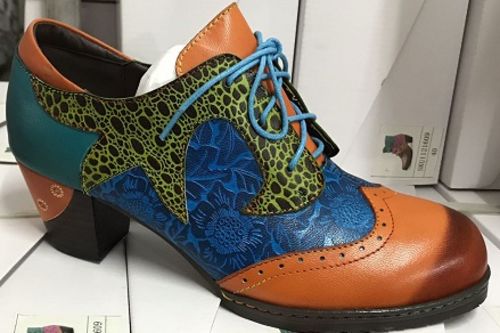 Customer photo review of Pre-sale Bohee Women Handmade Lace-up Spliced Leather Pumps