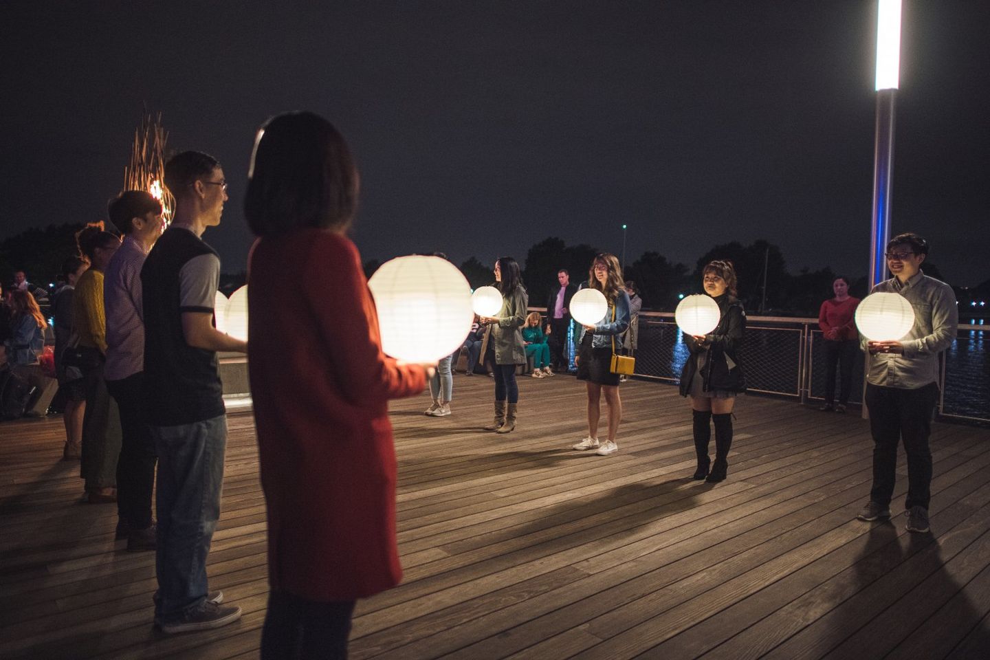 Customer photo review of MoonBright 12" Warm White Paper Lantern Remote Controlled LED Lights (10-PACK Combo Kit)