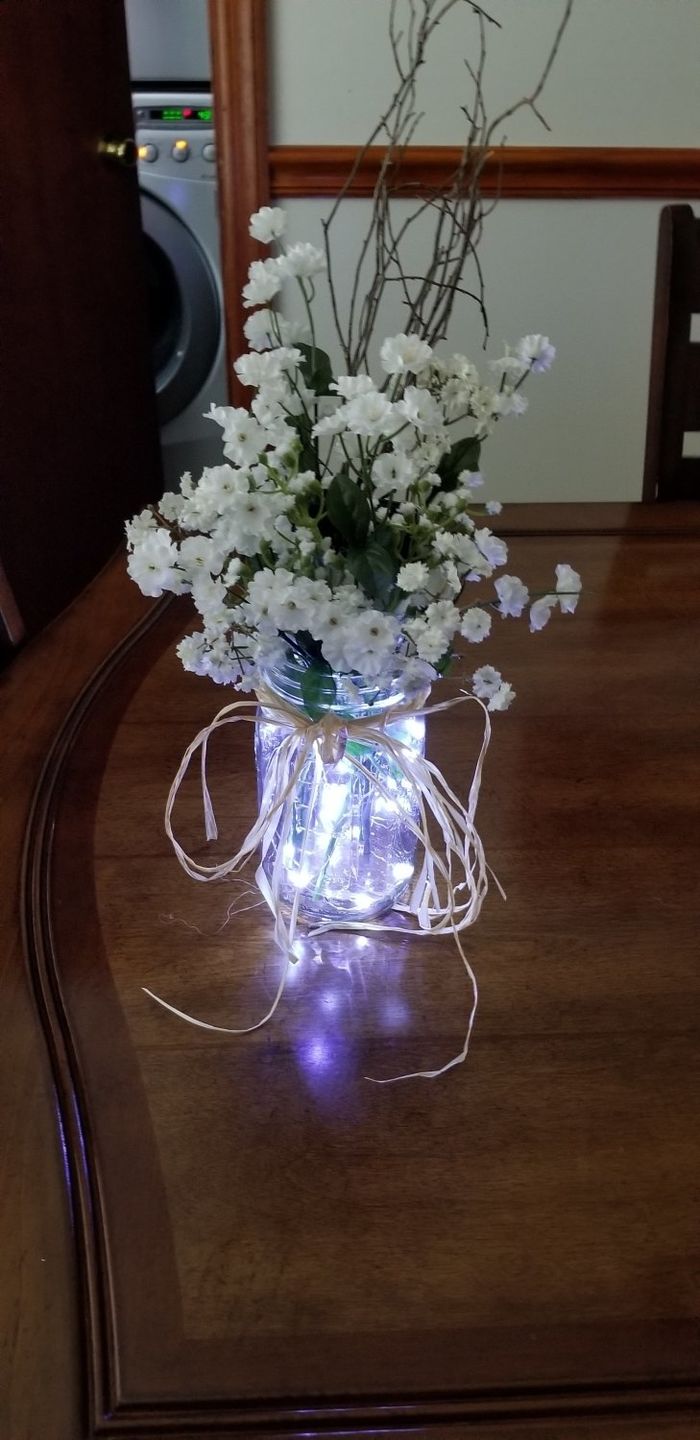 Customer photo review of 7.5 FT | 20 LED Weatherproof Battery Operated Cool White Copper Wire Fairy String Lights With Timer