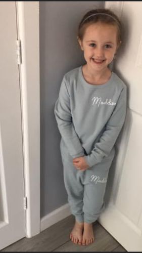Customer photo review of Personalised LA Script Tracksuit Set (0-7 Years) (MRK X)