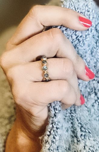 Customer photo review of LABRADORITE HALO RING