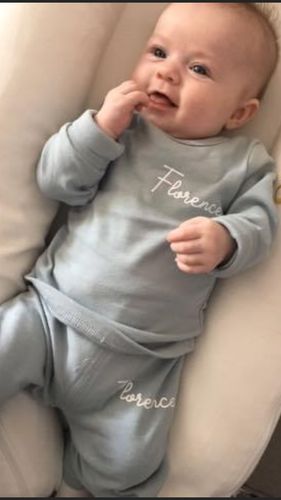 Customer photo review of Personalised LA Script Tracksuit Set (0-7 Years) (MRK X)