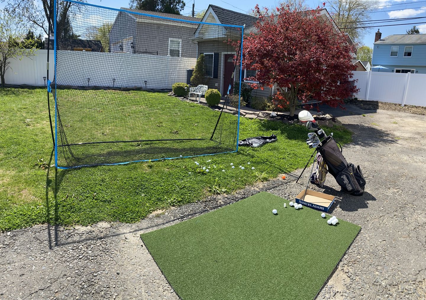 Customer photo review of FairwayHero Golf Mat | Portable Golf Hitting Practice Mat