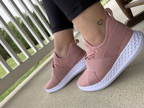 Customer photo review of Knit Elasticband Sneaker - Pink