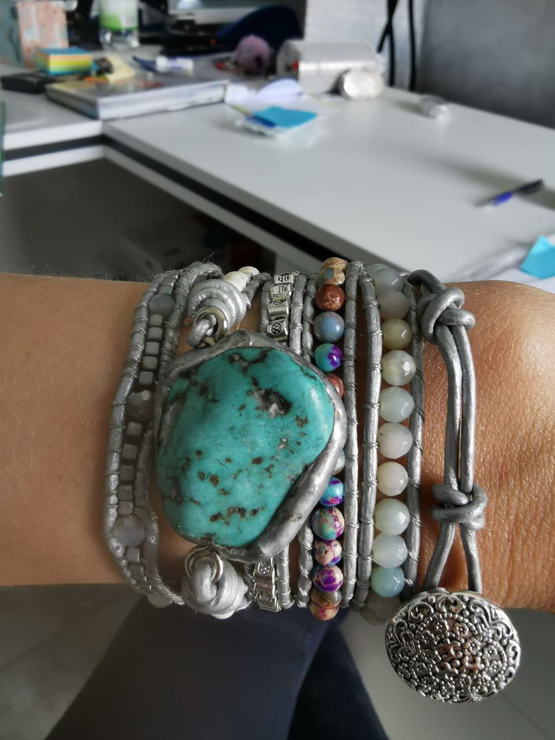 Customer photo review of OPTIMISMUS Wickelarmband Türkis