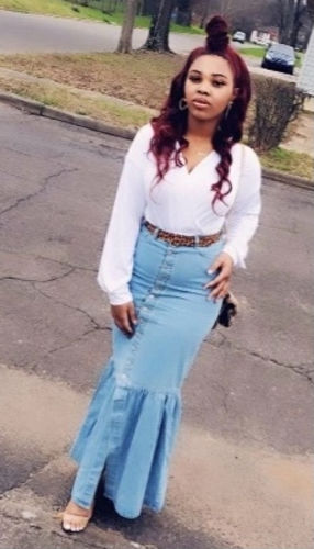 Customer photo review of Button-Down Denim Skirt