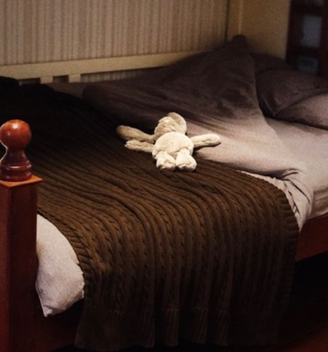 Customer photo review of COTTON OVERSIZED CABLE KNIT THROWS BLANKET