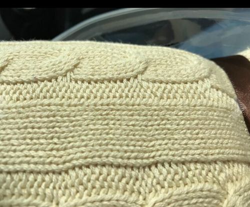 Customer photo review of COTTON OVERSIZED CABLE KNIT THROWS BLANKET