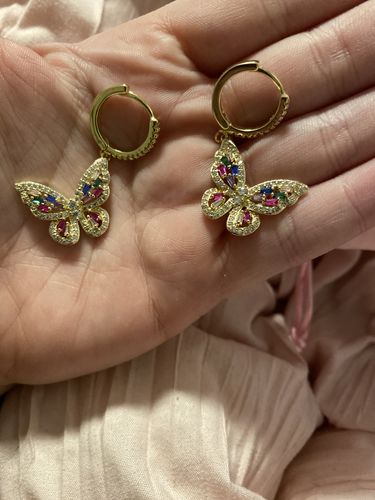Customer photo review of Enchanted butterfly earrings