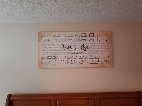 Customer photo review of Custom Couple Music Premium Canvas - Ready to Hang