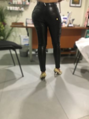 Customer photo review of 2020 Mid/High Waist Black Eco-Leather Lifts &Supports - Flattering Fit