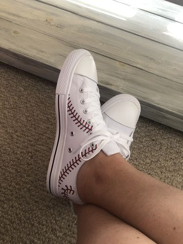 Customer photo review of Personalized Women's Baseball Premium Low Tops