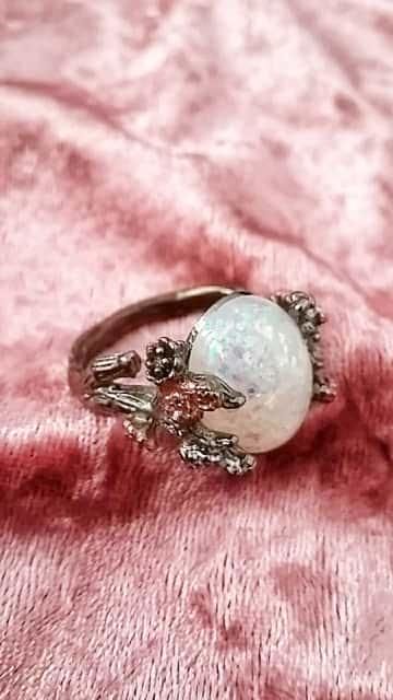 Customer photo review of Midnight Blossom Opal Crystal Ring