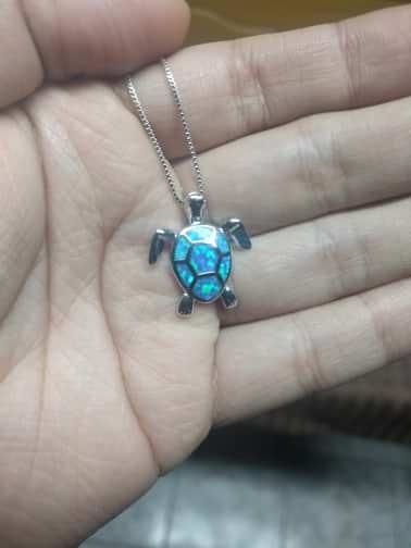 Customer photo review of Save the Sea Turtle Necklace