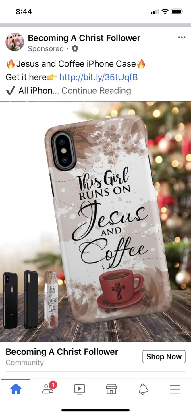 Customer photo review of This girl runs on Jesus and coffee phone case | Christian phone cases