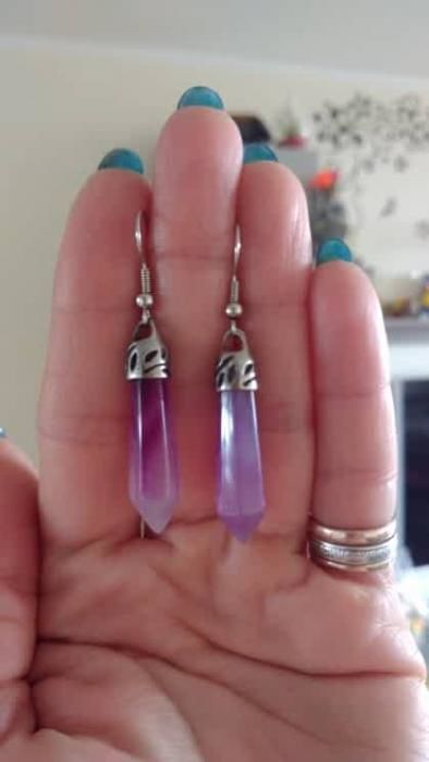 Customer photo review of Hexagonal Harmony Earrings
