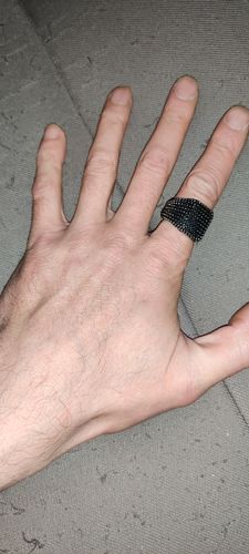 Customer photo review of STUDDED PUNK CUBE RING