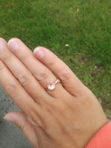 Customer photo review of Pink Moonstone Crystal Ring