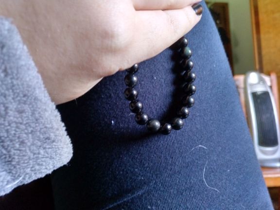 Customer photo review of Anti-stress Rainbow Obsidian Bracelet
