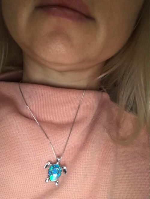 Customer photo review of Save the Sea Turtle Necklace