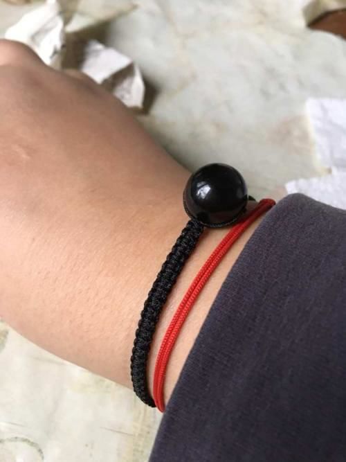 Customer photo review of Rainbow Obsidian Lucky Bracelet