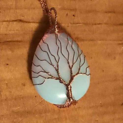 Customer photo review of Handmade Tree Of Life Opalite Necklace