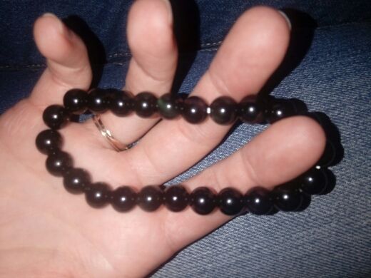 Customer photo review of Anti-stress Rainbow Obsidian Bracelet