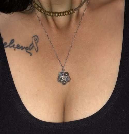 Customer photo review of Crystal Pentagram Necklace – Your Shield in Unsteady Times