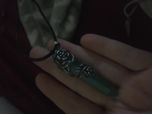 Customer photo review of Crystal Flower Hexagon Necklace