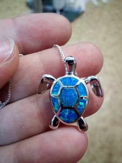 Customer photo review of Save the Sea Turtle Necklace