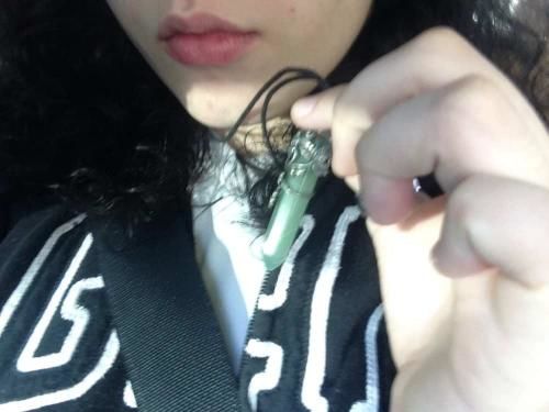 Customer photo review of Crystal Flower Hexagon Necklace