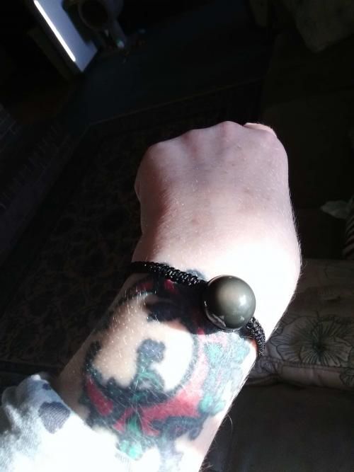 Customer photo review of Rainbow Obsidian Lucky Bracelet