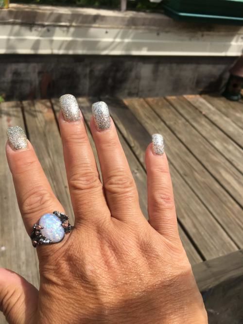 Customer photo review of Midnight Blossom Opal Crystal Ring
