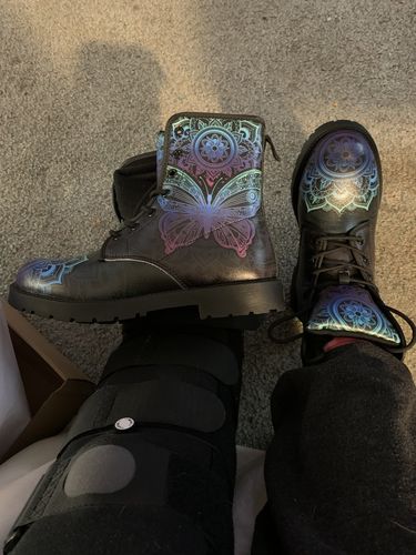 Customer photo review of Mandala Butterfly Handcrafted Boots