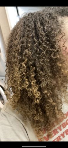 Customer photo review of Curly Hair Wash and Go Set with Organic Hemp Seed Oil for Hair Growth with Watermelon Fragrance