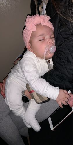 Customer photo review of Stripe pullover + jogger set