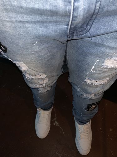 Customer photo review of Skull Patch Skinny Fit Denim Light Wash (M4838D)