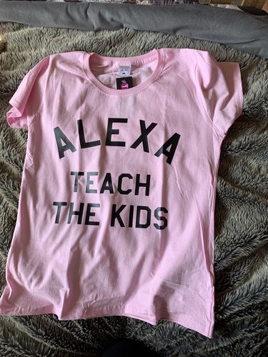 Customer photo review of Alexa Teach The Kids T-Shirt (MRK X)
