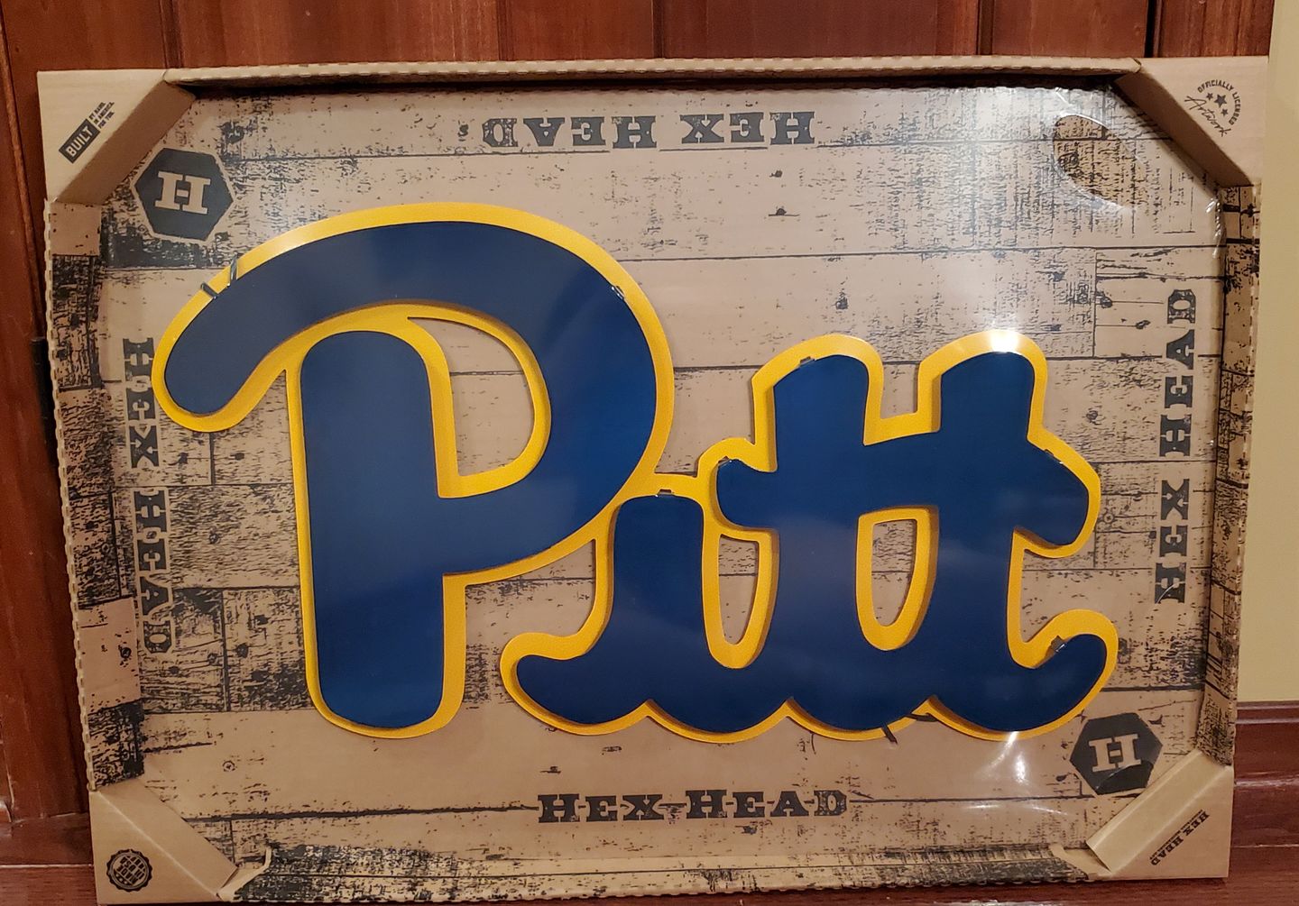 Customer photo review of University of Pittsburgh "Pitt" Script 3D Metal Art