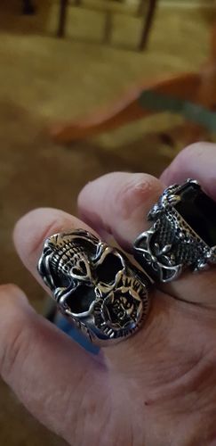 Customer photo review of SUN SKULL RING
