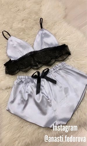 Customer photo review of Lace Trim Satin Cami Sets