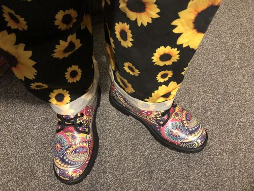 Customer photo review of Henna Paisley Handcrafted Boots