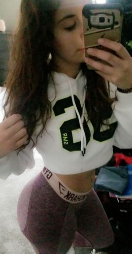 Customer photo review of Printed Cropped Hoodie - White