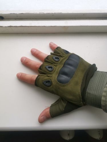 Customer photo review of Outdoor Tactical Military Non-slip Silica Gel Men's Gloves